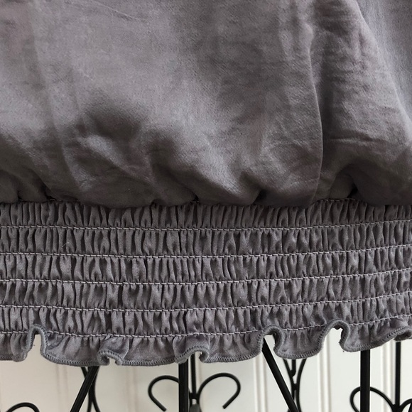 B•Design Gray Ruffle Tie Blouse - Picture 4 of 10